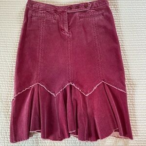 Anthropologie Louie Stretch Corduroy Skirt Size 6  Pink